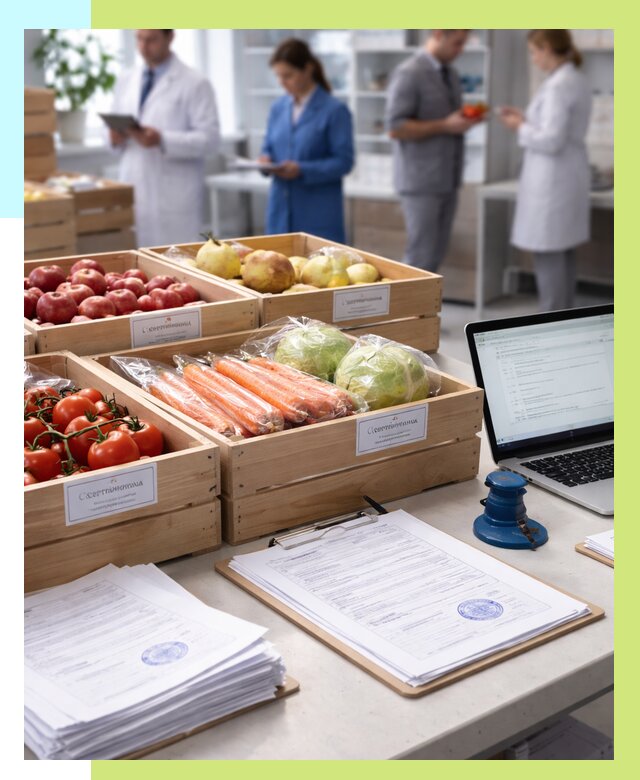 Сертификация овощей и фруктов в Кореновске от 8809 р. | Алешин-Кнв