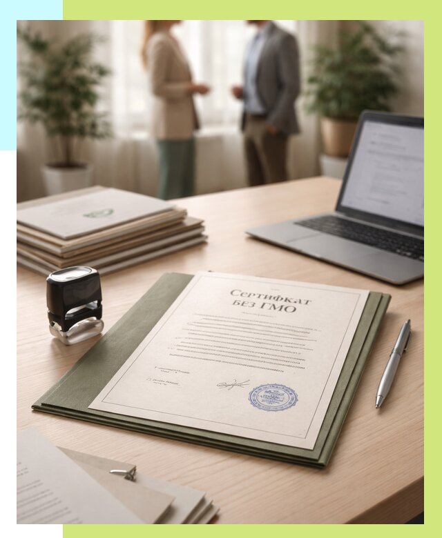 Сертификат без ГМО в Кореновске от 7773 р. оформить срочно Алешин-Кнв